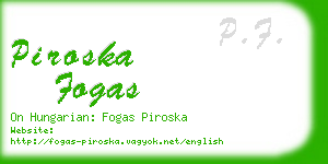 piroska fogas business card